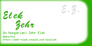 elek zehr business card